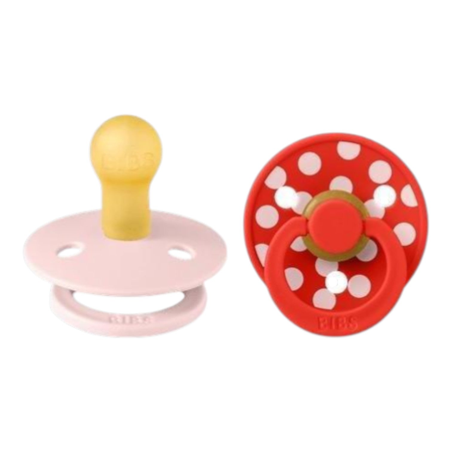 BIBS čiulptukai STUDIO Collection 0-6 mėn. 2 vnt., Spalva - Polkadot Blossom / Candy Apple