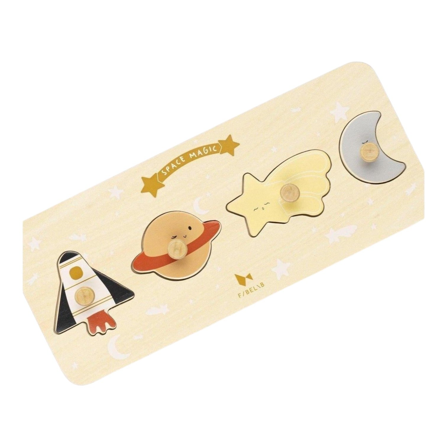 Fabelab medinė dėlionė - Space Magic