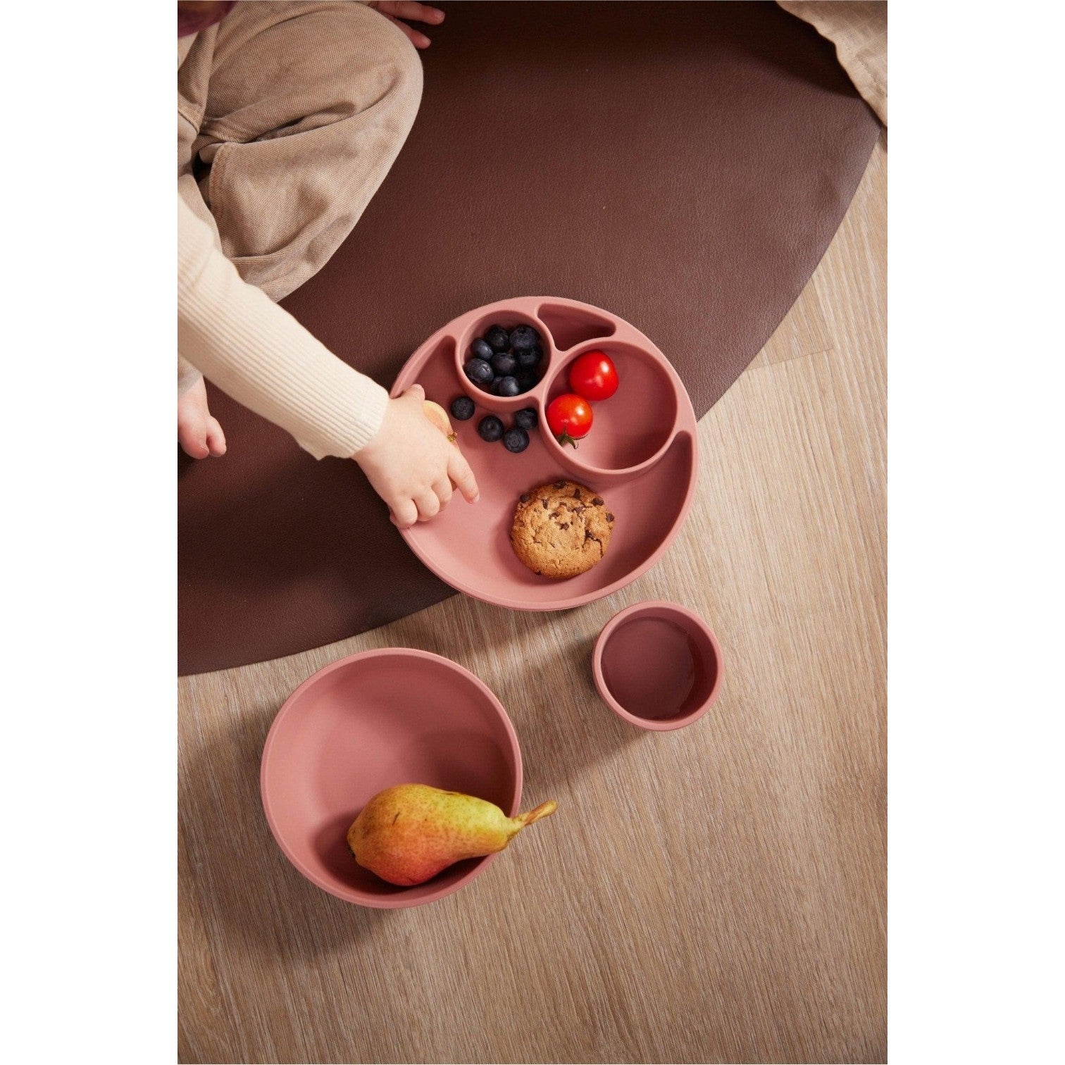 Filibabba silikoninė padalinta lėkštė - Rose