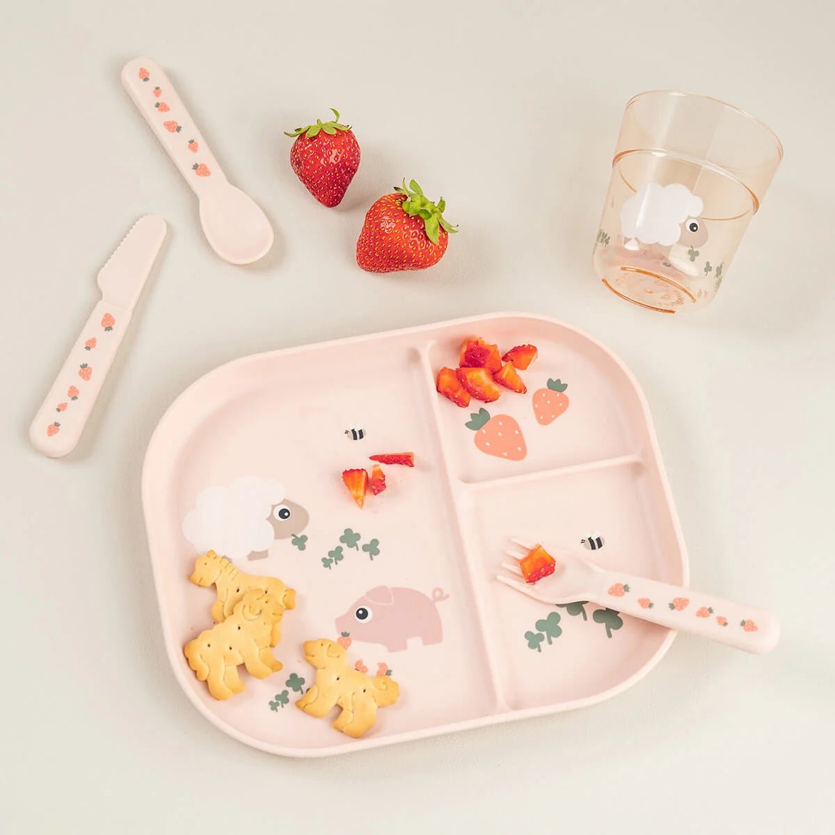 Done by Deer Foodie lėkštė su skyriais - Tiny farm Powder