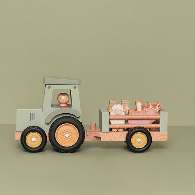 Little Dutch medinis traktorius su priekaba - TinyStore.lt