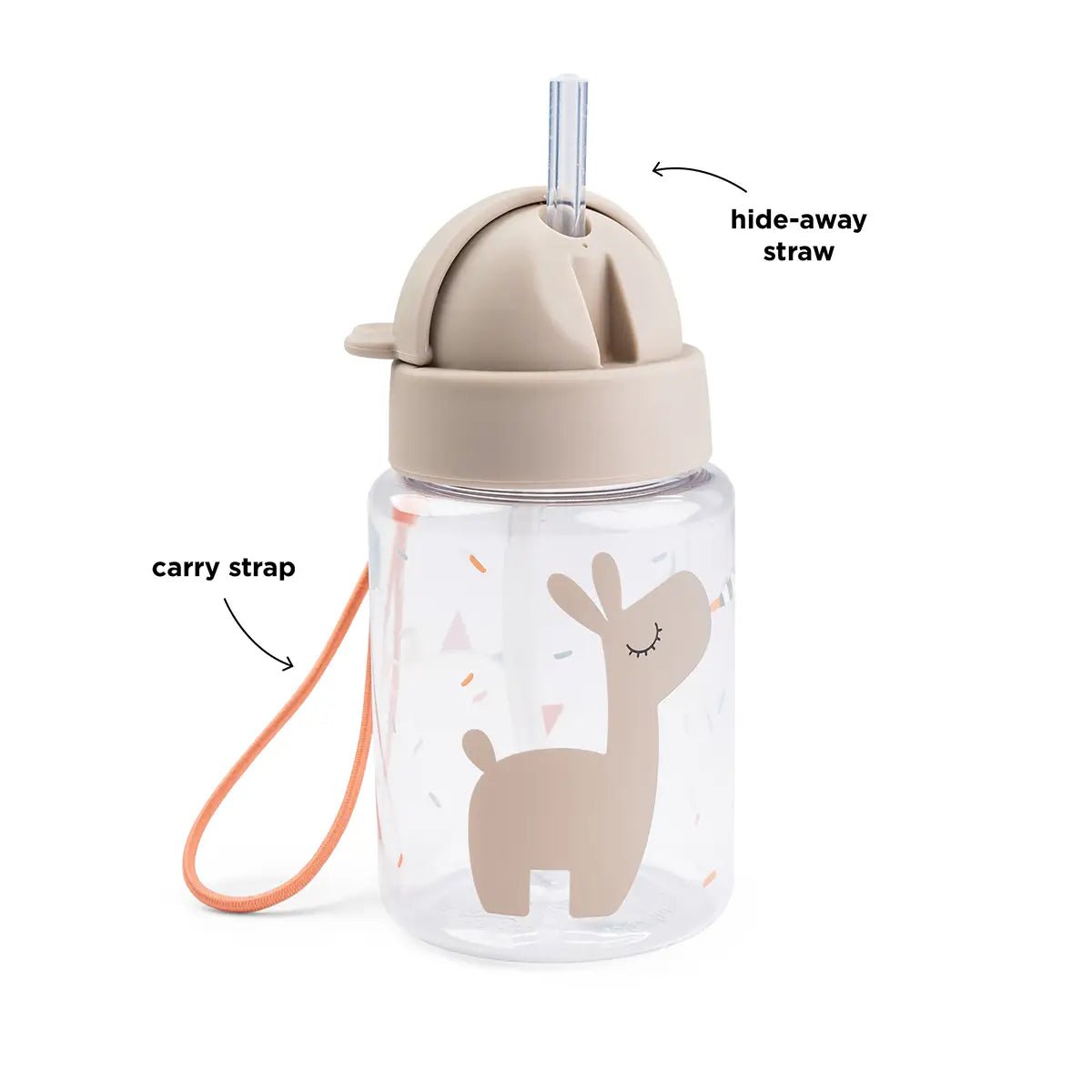 Done by Deer Gertuvė su šiaudeliu - Celebration 280ml Sand