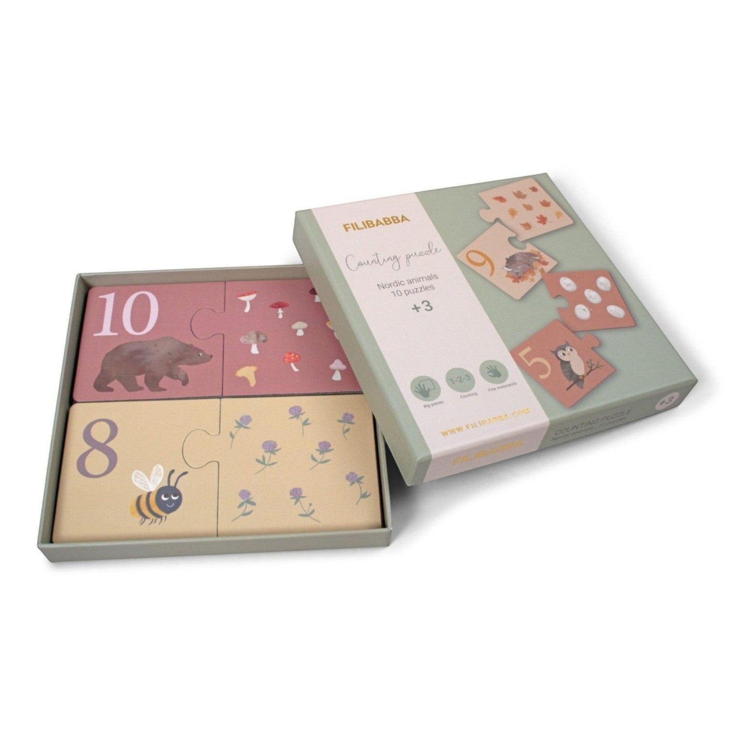 Filibabba skaičių dėlionė - Nordic Animals