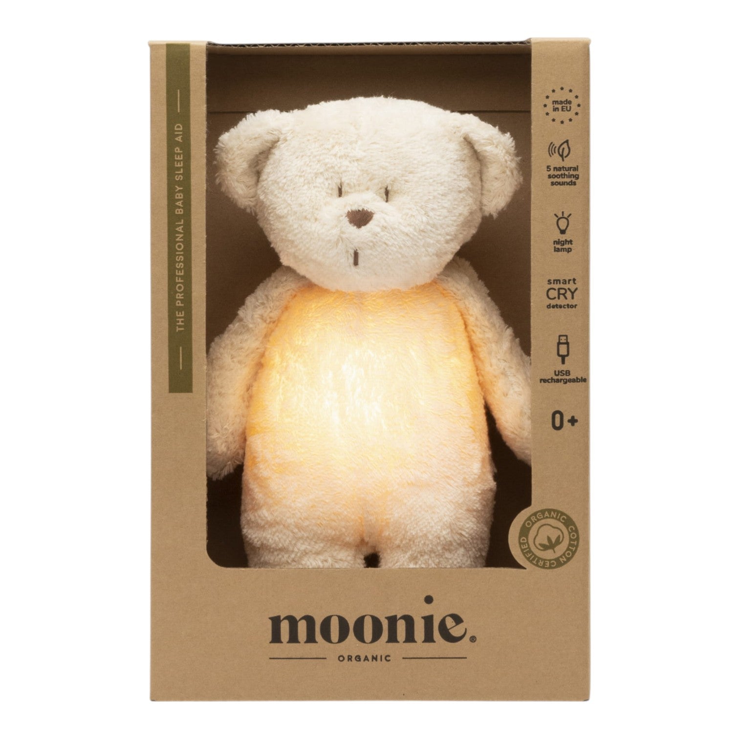 Moonie 2.0 Organic dainuojantis meškiukas - migdukas